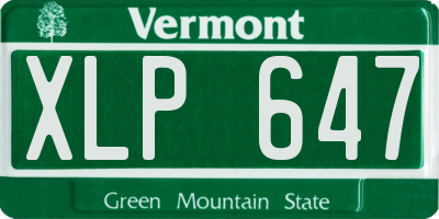 VT license plate XLP647