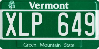 VT license plate XLP649