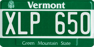VT license plate XLP650