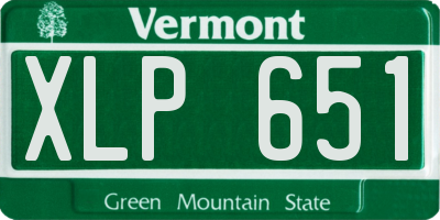 VT license plate XLP651