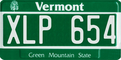 VT license plate XLP654