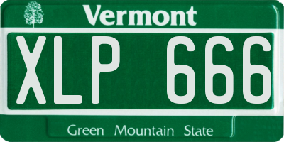 VT license plate XLP666