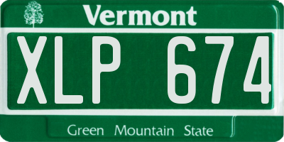 VT license plate XLP674