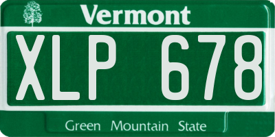VT license plate XLP678