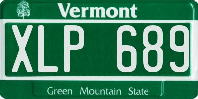 VT license plate XLP689