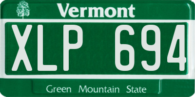 VT license plate XLP694