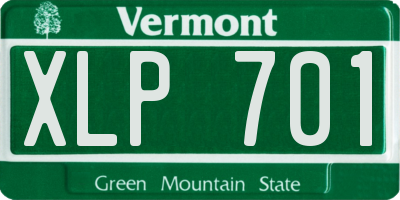 VT license plate XLP701
