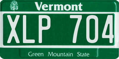 VT license plate XLP704
