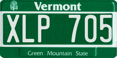 VT license plate XLP705