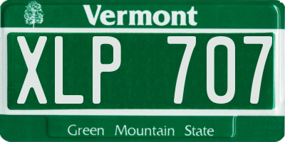 VT license plate XLP707