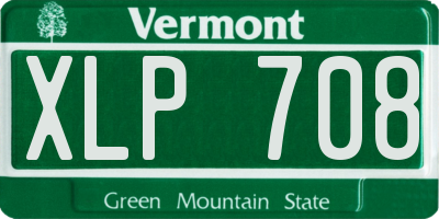 VT license plate XLP708