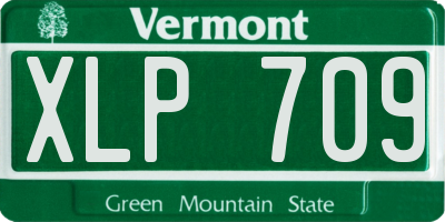 VT license plate XLP709