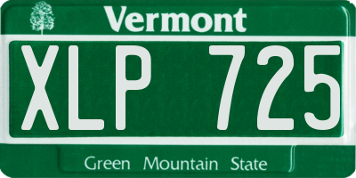 VT license plate XLP725