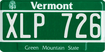 VT license plate XLP726