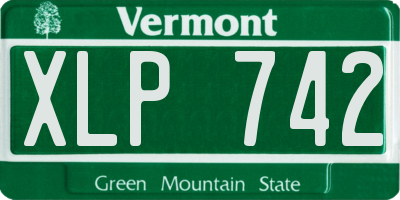 VT license plate XLP742