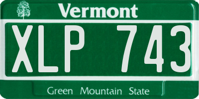 VT license plate XLP743