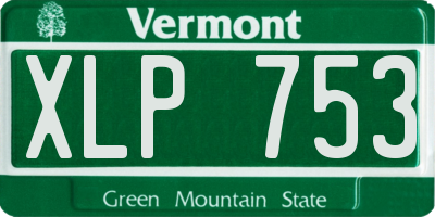 VT license plate XLP753