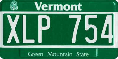 VT license plate XLP754