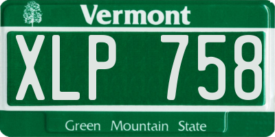 VT license plate XLP758