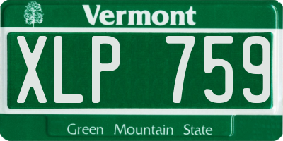 VT license plate XLP759