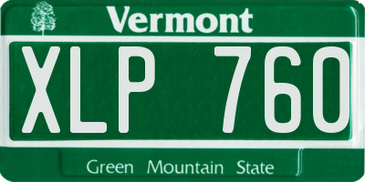 VT license plate XLP760