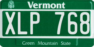 VT license plate XLP768