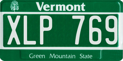 VT license plate XLP769