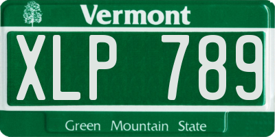 VT license plate XLP789