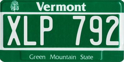 VT license plate XLP792