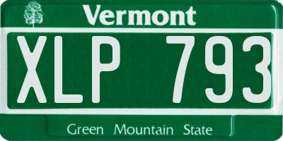 VT license plate XLP793