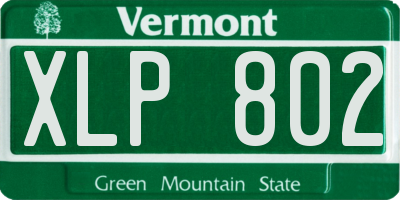 VT license plate XLP802