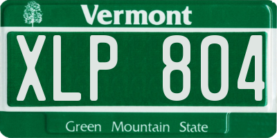 VT license plate XLP804