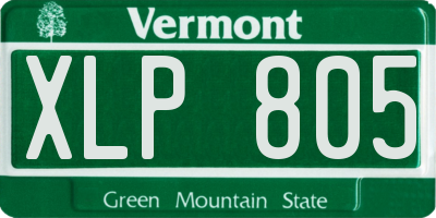 VT license plate XLP805
