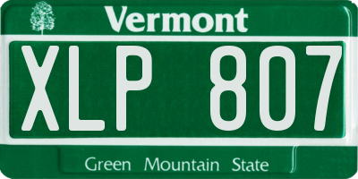 VT license plate XLP807