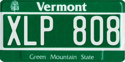 VT license plate XLP808