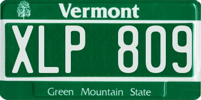 VT license plate XLP809