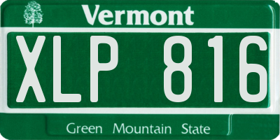 VT license plate XLP816