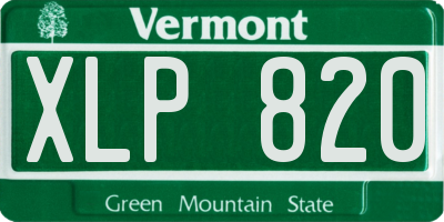 VT license plate XLP820