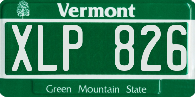 VT license plate XLP826