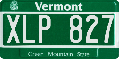 VT license plate XLP827