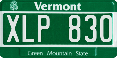 VT license plate XLP830