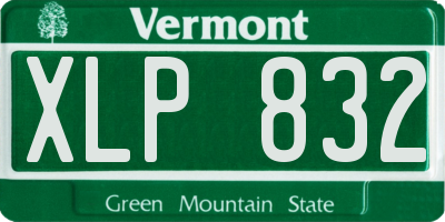 VT license plate XLP832
