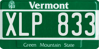 VT license plate XLP833