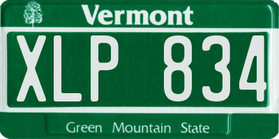 VT license plate XLP834