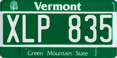 VT license plate XLP835