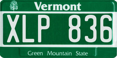 VT license plate XLP836