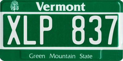VT license plate XLP837