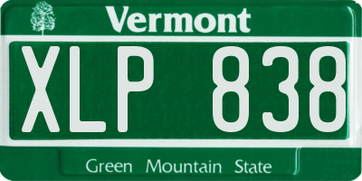 VT license plate XLP838