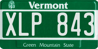 VT license plate XLP843