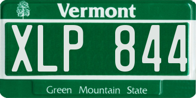 VT license plate XLP844